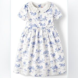 Gymboree
Girls Bunny Poplin Peter Pan Dress - Blue Belle - White